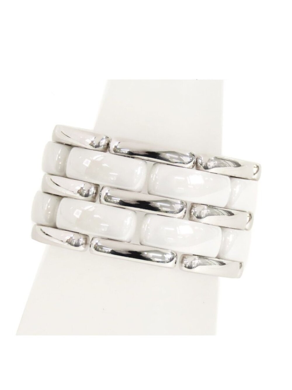 Chanel Ultra Collection Ring White Gold 18K Ceramic Large